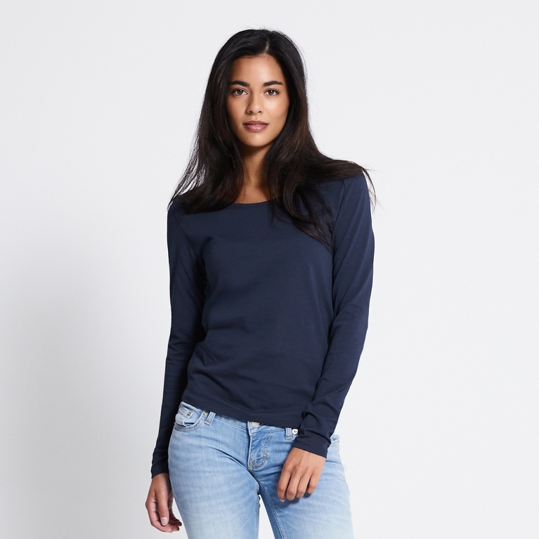 Basic long sleeve top "Fredrika" Dark Blue
